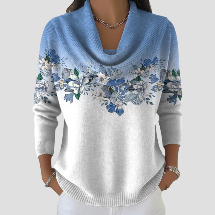 Amore | Botanisk Mønstret Strikbluse